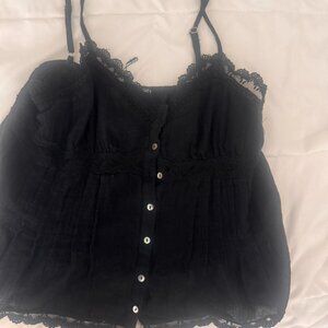 Women's Zara Black Peplum Dress Shirt